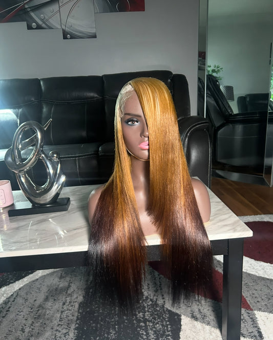 Reverse ombré closure wig